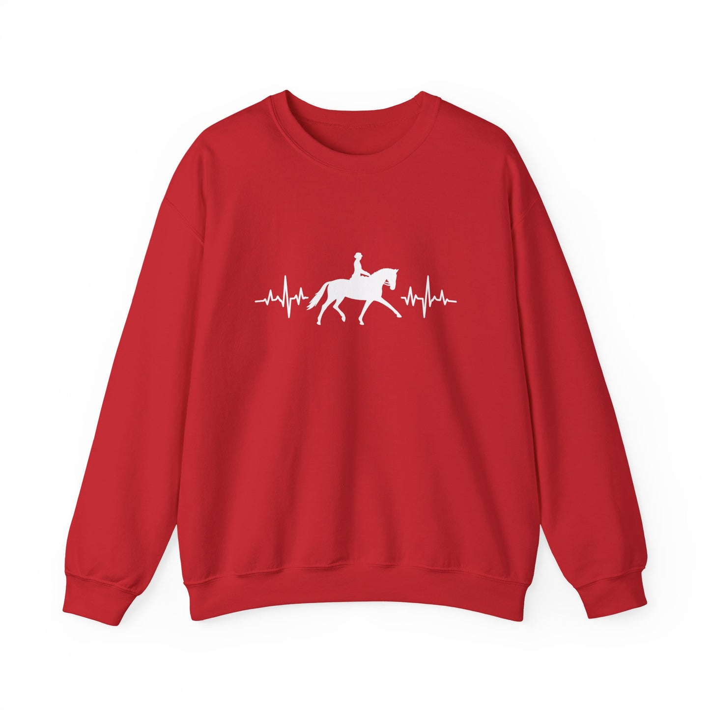 Equestrian Heartbeat Crewneck Sweatshirt | Gifts for Horse Lovers, Outdoor Wear, Equestrian Apparel, Equine Fashion, Cozy Sweatshirt