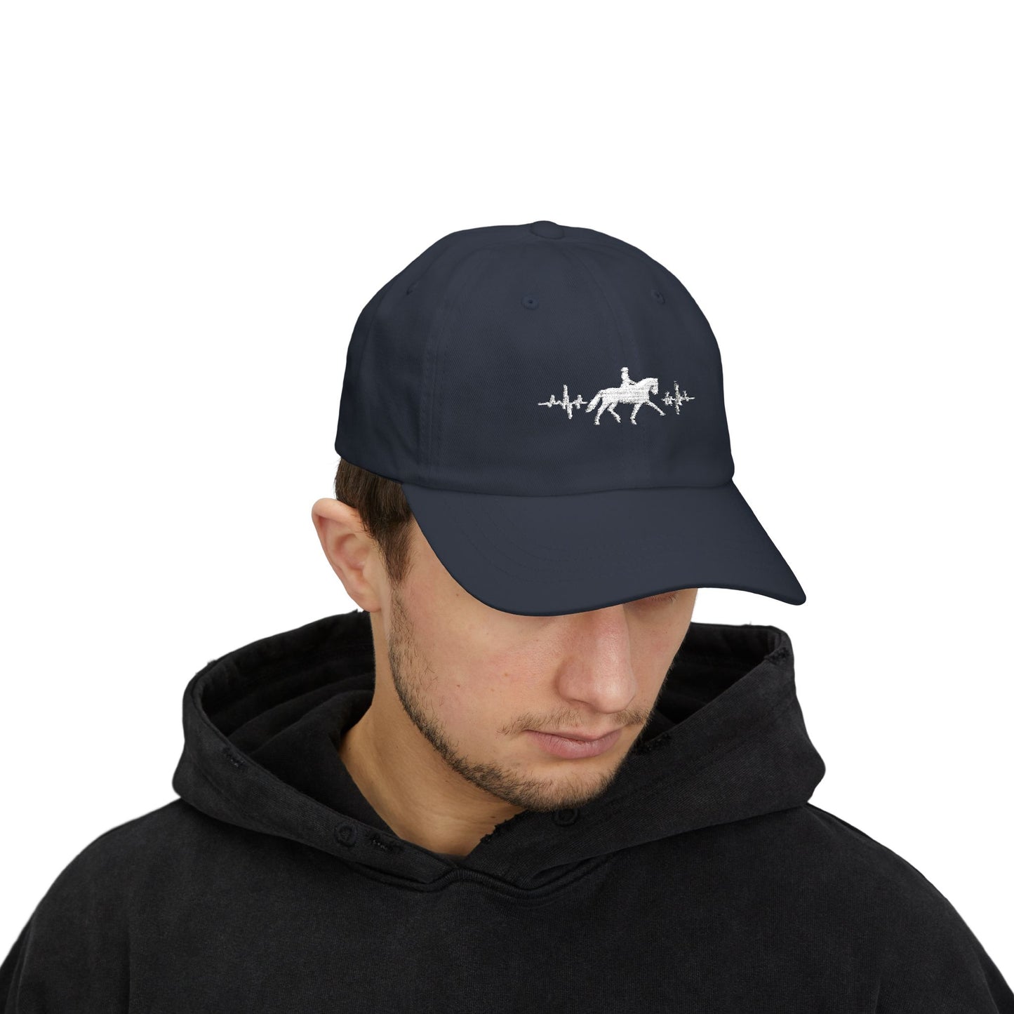 Equestrian Heartbeat Dad Cap – Couture Unisex Horse Lover Hat, Dressage Lifestyle Accessory