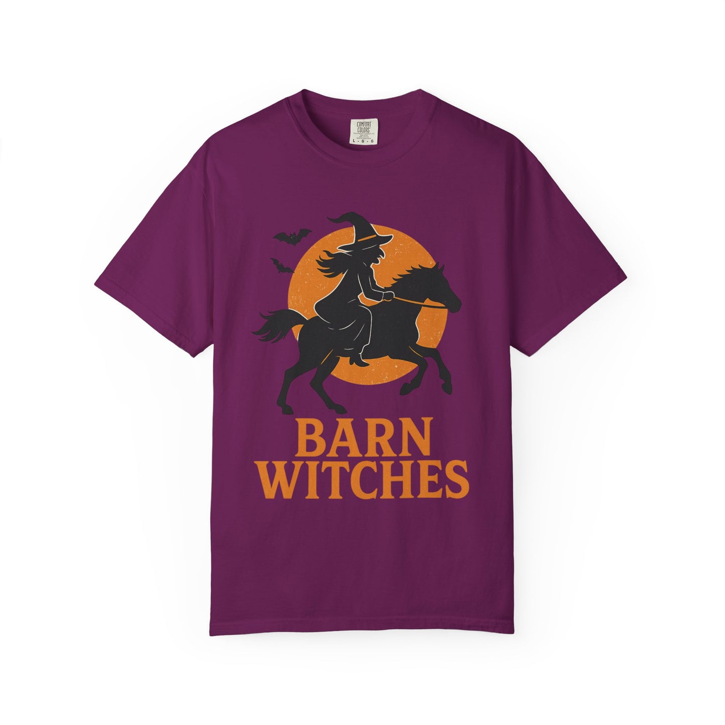 Barn Witches T-Shirt – Halloween Horse Rider Tee – Spooky Equestrian Fall Shirt for Horse Lovers & Barn Witches