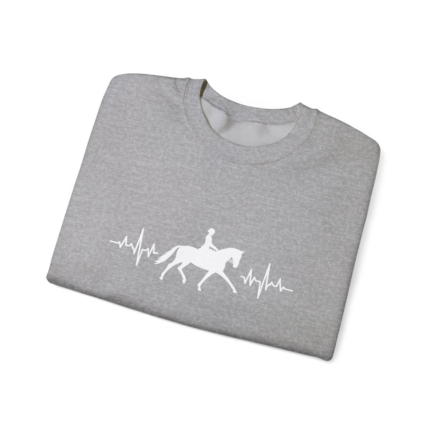 Equestrian Heartbeat Crewneck Sweatshirt | Gifts for Horse Lovers, Outdoor Wear, Equestrian Apparel, Equine Fashion, Cozy Sweatshirt