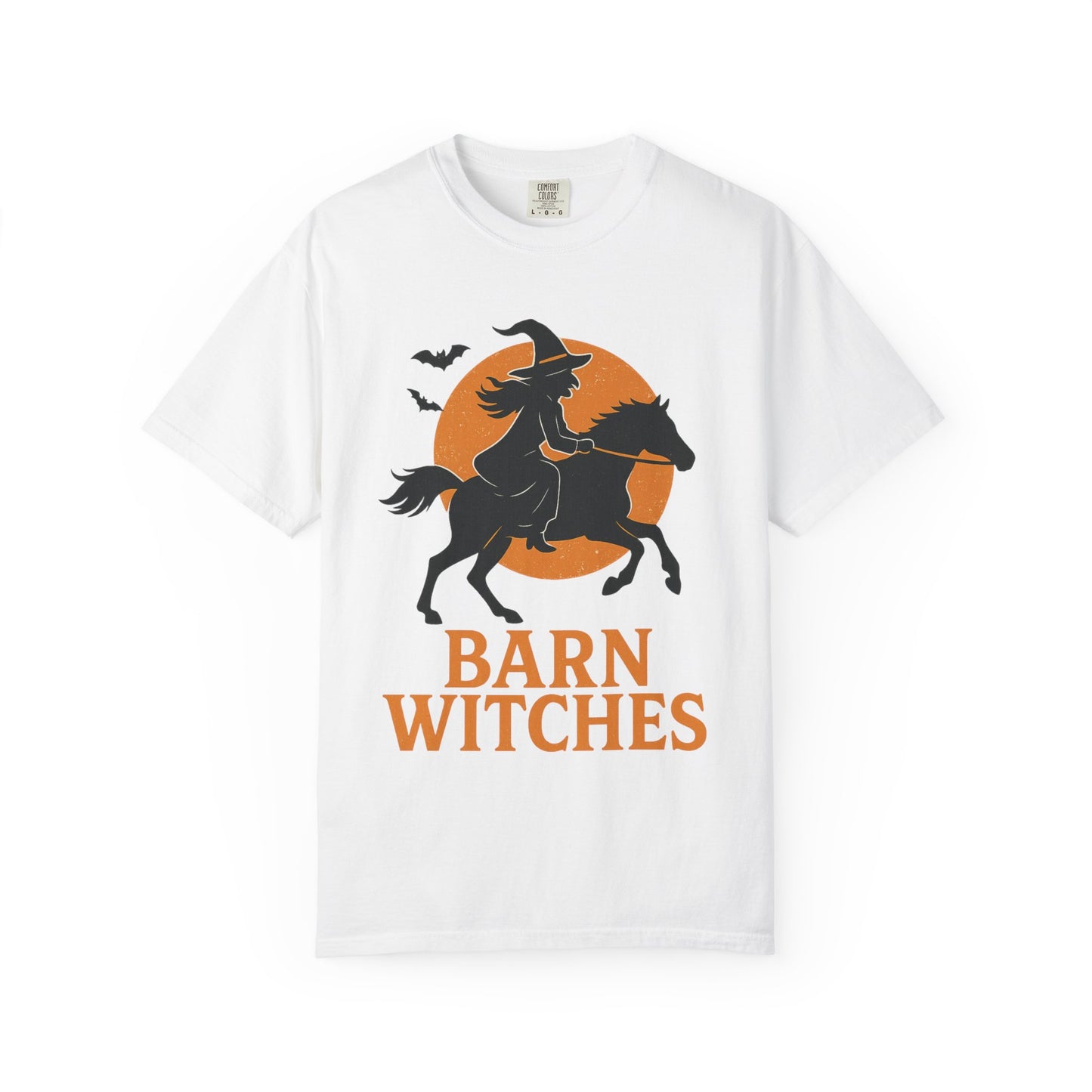 Barn Witches T-Shirt – Halloween Horse Rider Tee – Spooky Equestrian Fall Shirt for Horse Lovers & Barn Witches