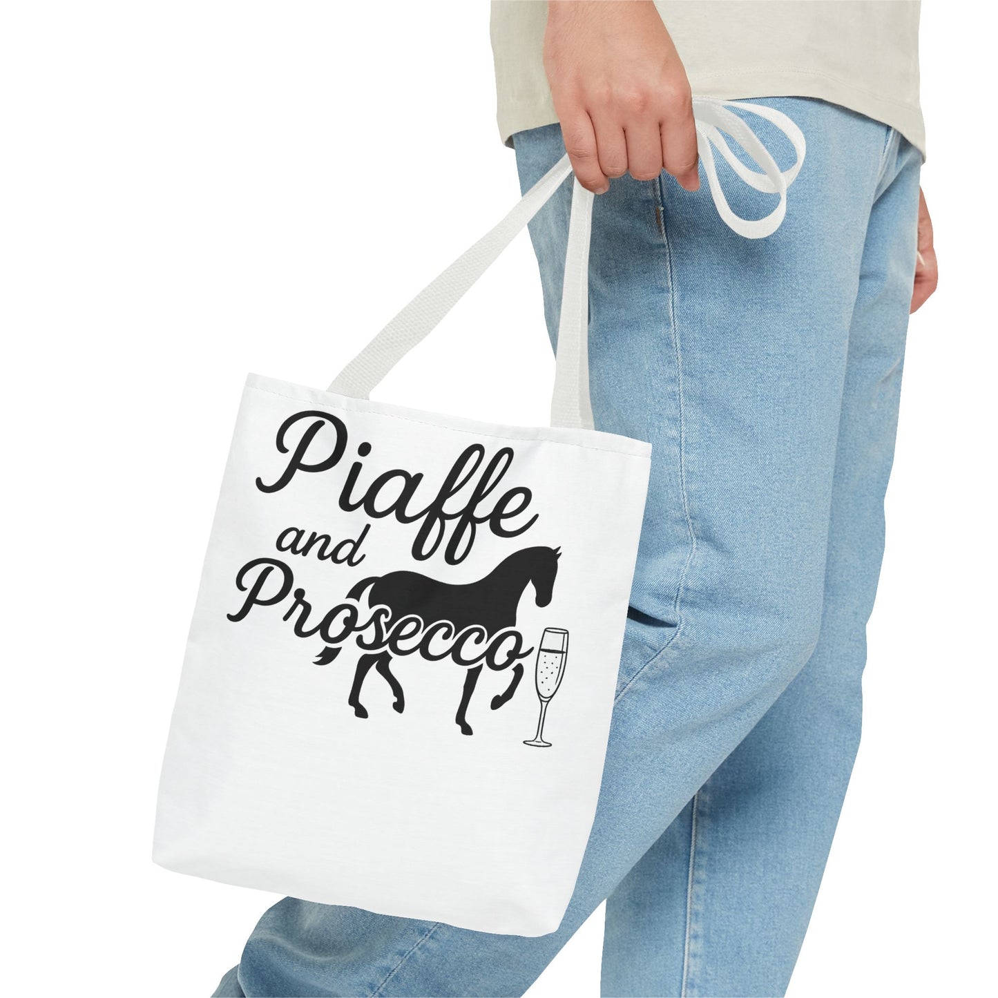 Piaffe and Prosecco Tote Bag | Equestrian Gift, Animal Lover Tote, Wine Lover Bag, Farmhouse Decor, Travel Companion