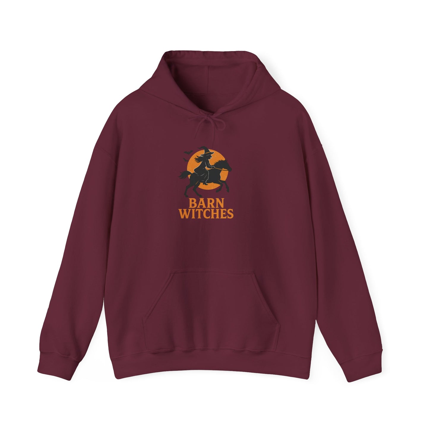 Barn Witches Unisex Heavy Blend Hoodie, Cozy Fall Sweatshirt for Halloween, Gift for Witch Lovers, Pumpkin Season Apparel, Barn Themes
