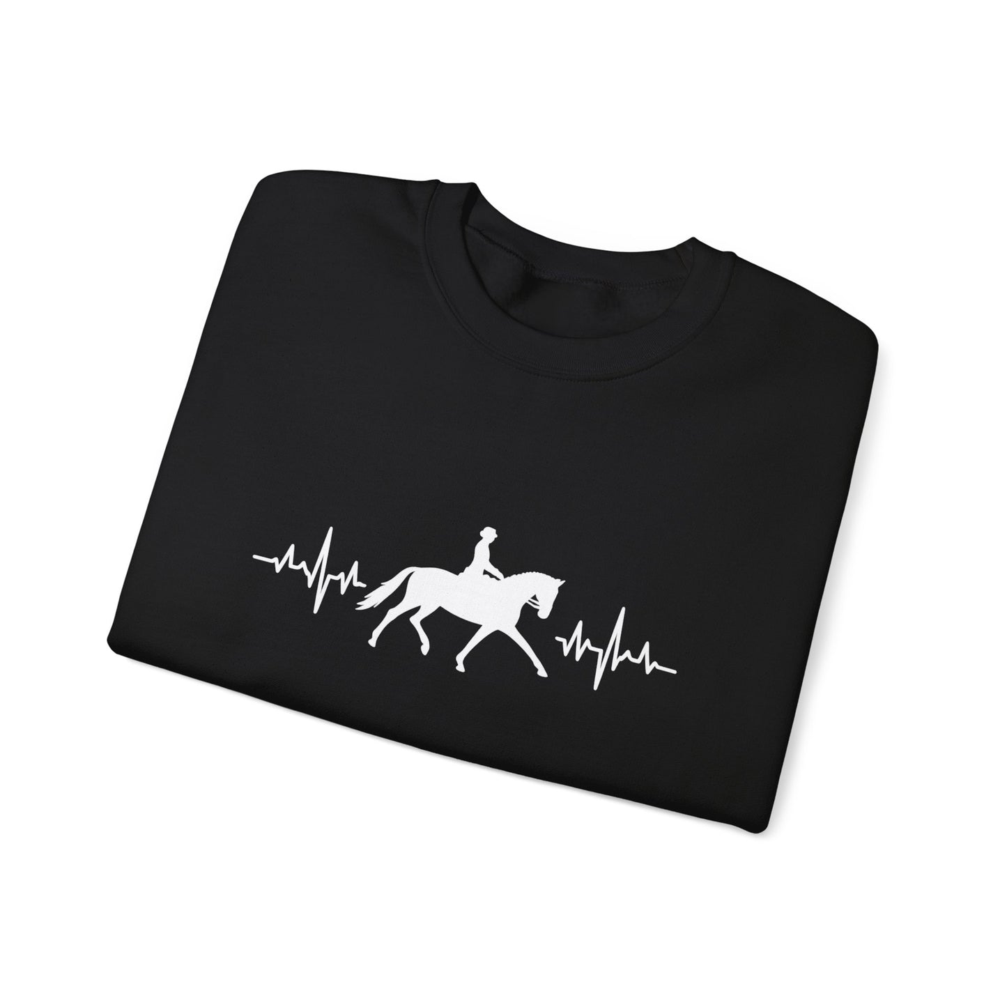 Equestrian Heartbeat Crewneck Sweatshirt | Gifts for Horse Lovers, Outdoor Wear, Equestrian Apparel, Equine Fashion, Cozy Sweatshirt