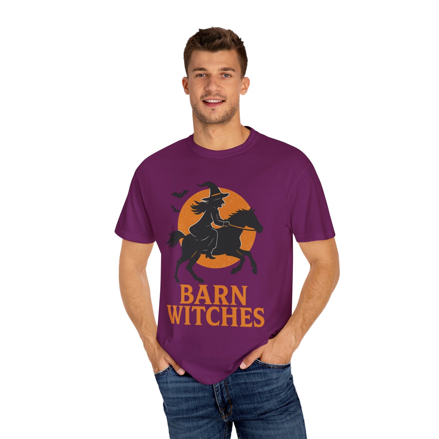 Barn Witches T-Shirt – Halloween Horse Rider Tee – Spooky Equestrian Fall Shirt for Horse Lovers & Barn Witches