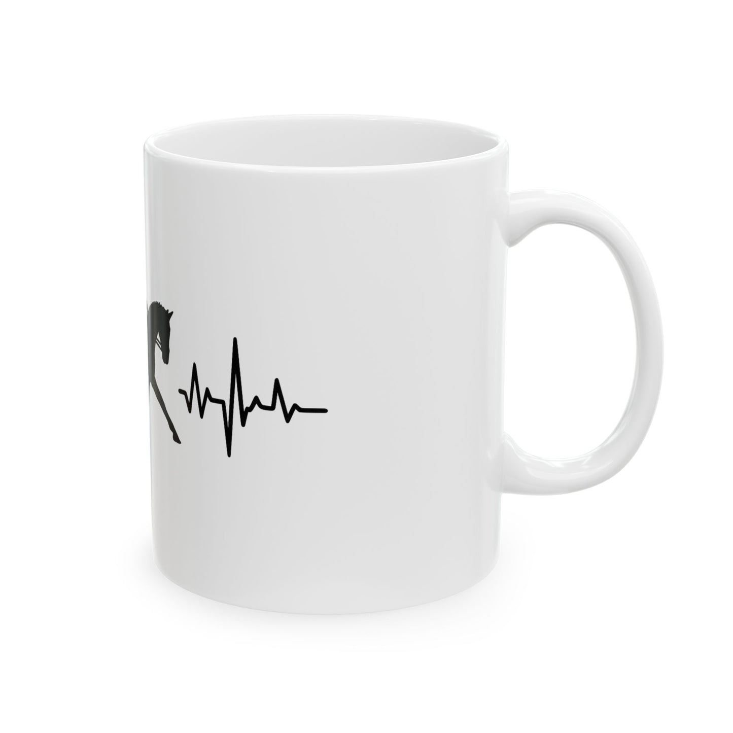 Equestrian Heartbeat Ceramic Mug | Horse Lover Gift | Riding Coffee Cup | Unique Equestrian Decor | Pet Lover Gift | 11oz 15oz