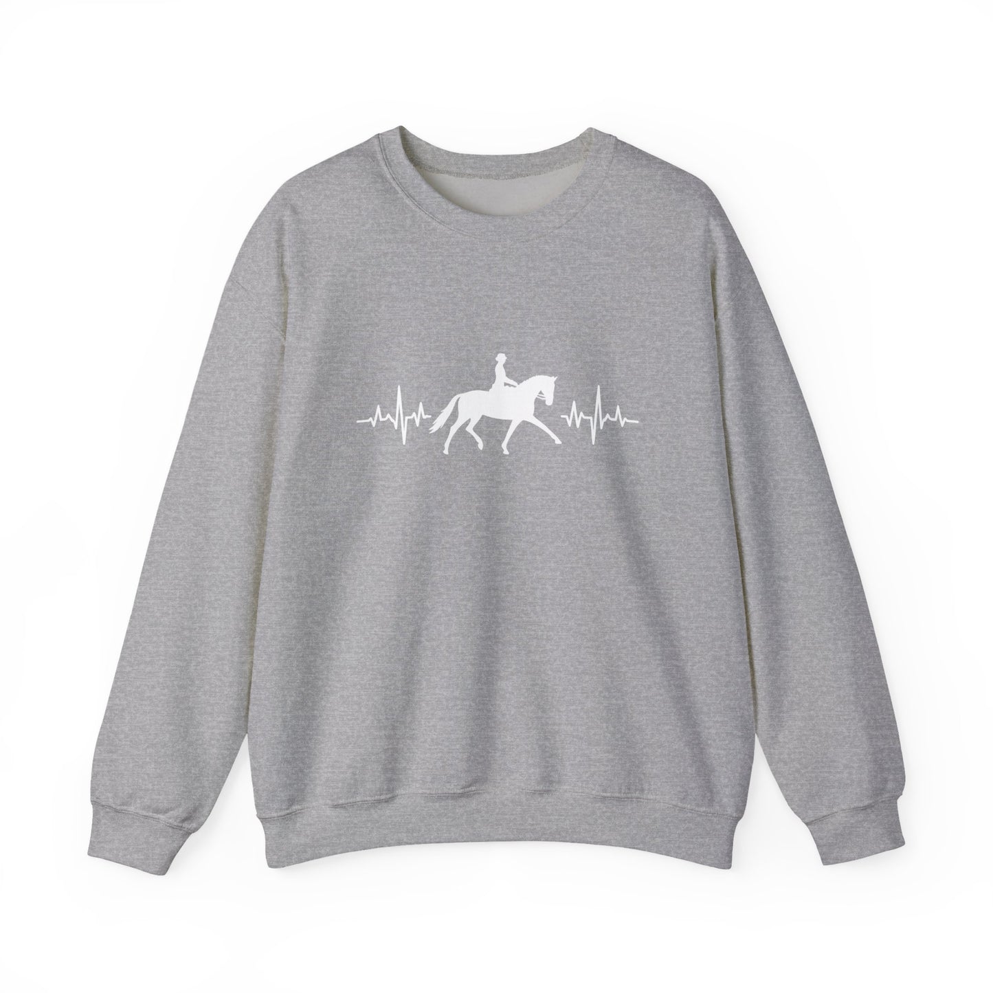 Equestrian Heartbeat Crewneck Sweatshirt | Gifts for Horse Lovers, Outdoor Wear, Equestrian Apparel, Equine Fashion, Cozy Sweatshirt