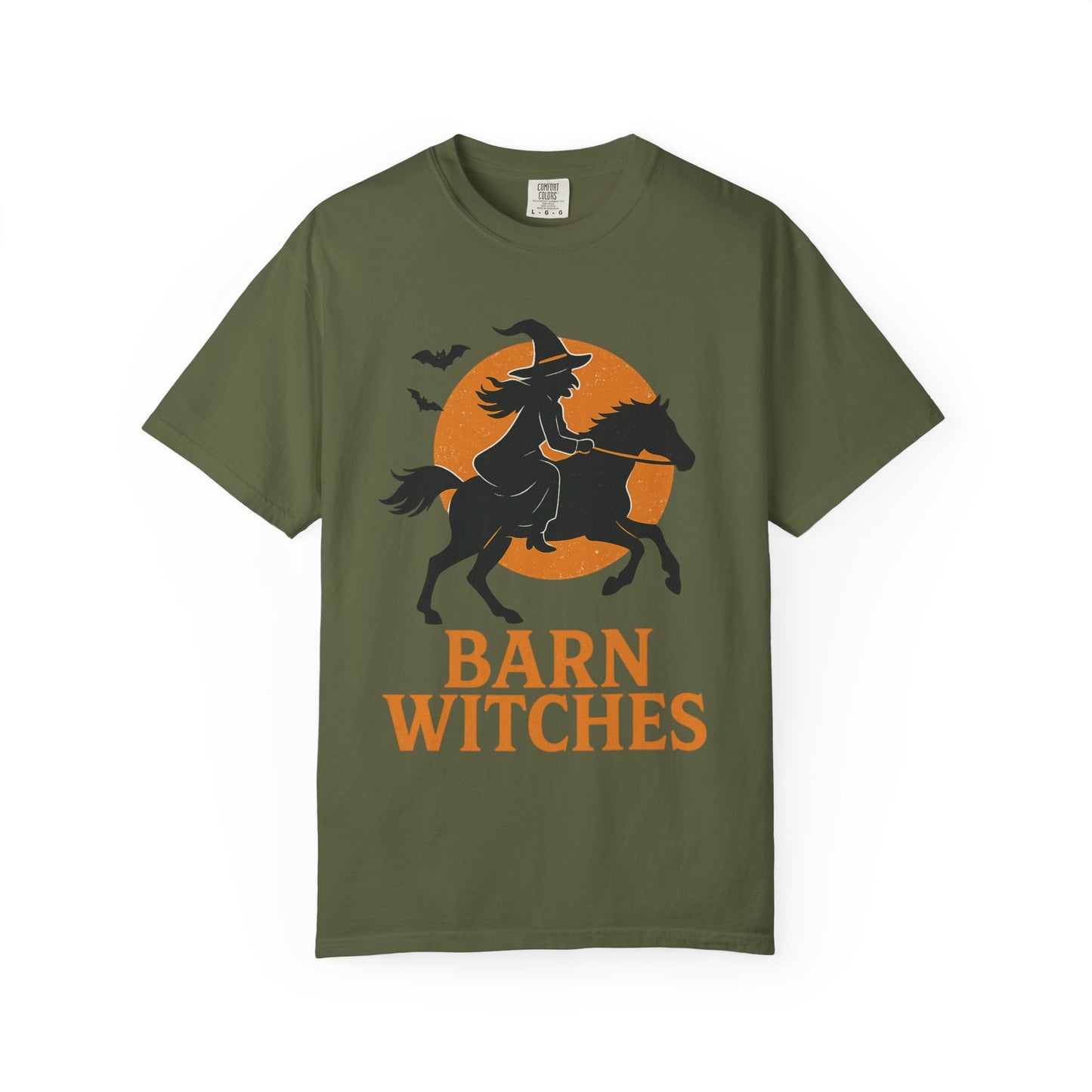 Barn Witches T-Shirt – Halloween Horse Rider Tee – Spooky Equestrian Fall Shirt for Horse Lovers & Barn Witches