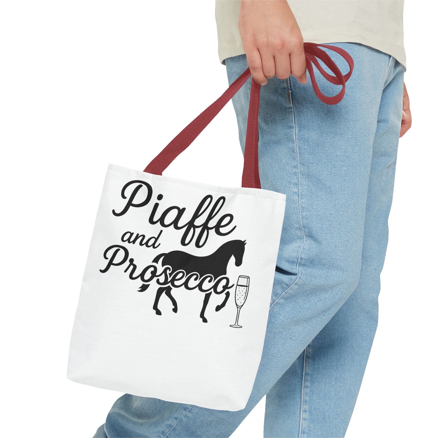 Piaffe and Prosecco Tote Bag | Equestrian Gift, Animal Lover Tote, Wine Lover Bag, Farmhouse Decor, Travel Companion
