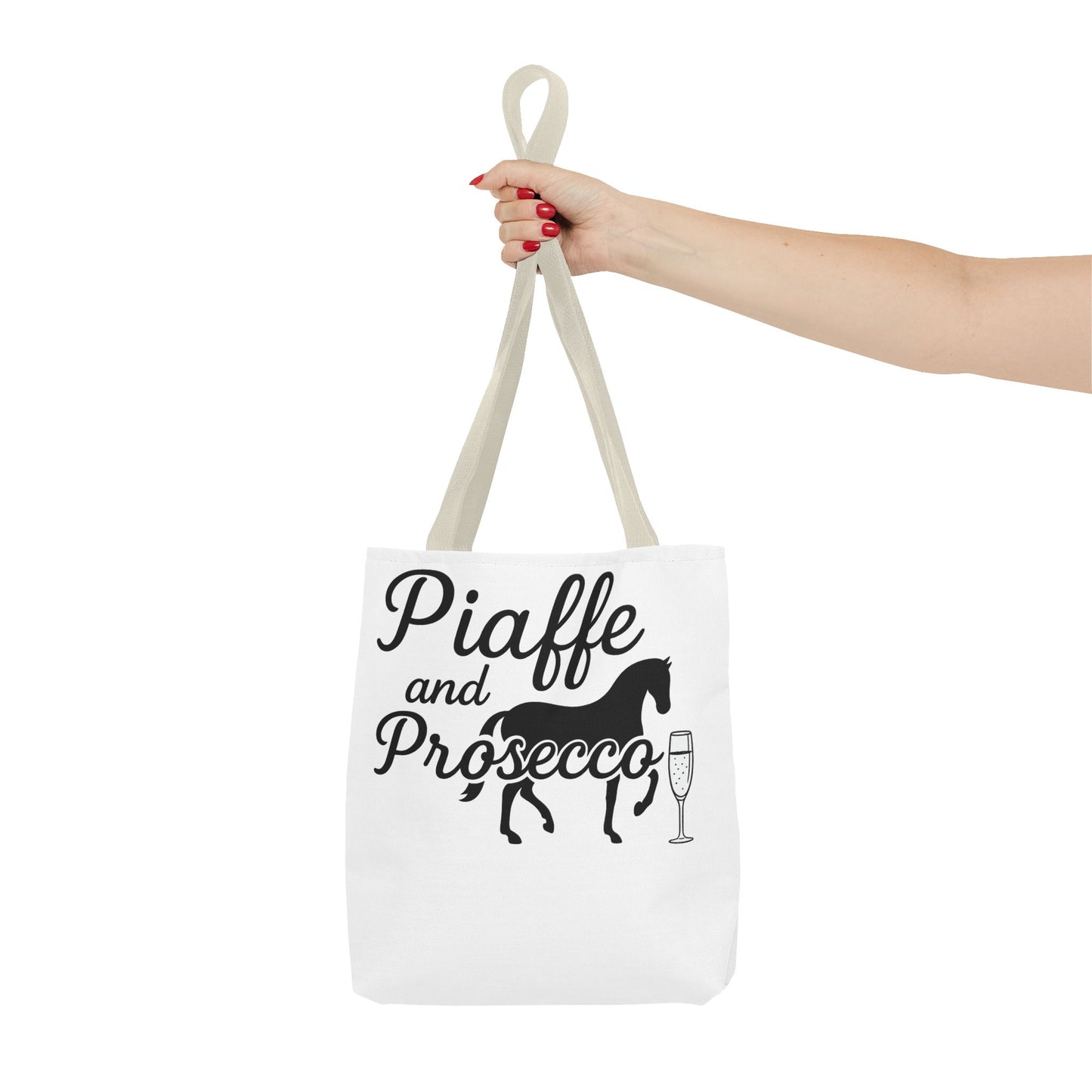 Piaffe and Prosecco Tote Bag | Equestrian Gift, Animal Lover Tote, Wine Lover Bag, Farmhouse Decor, Travel Companion