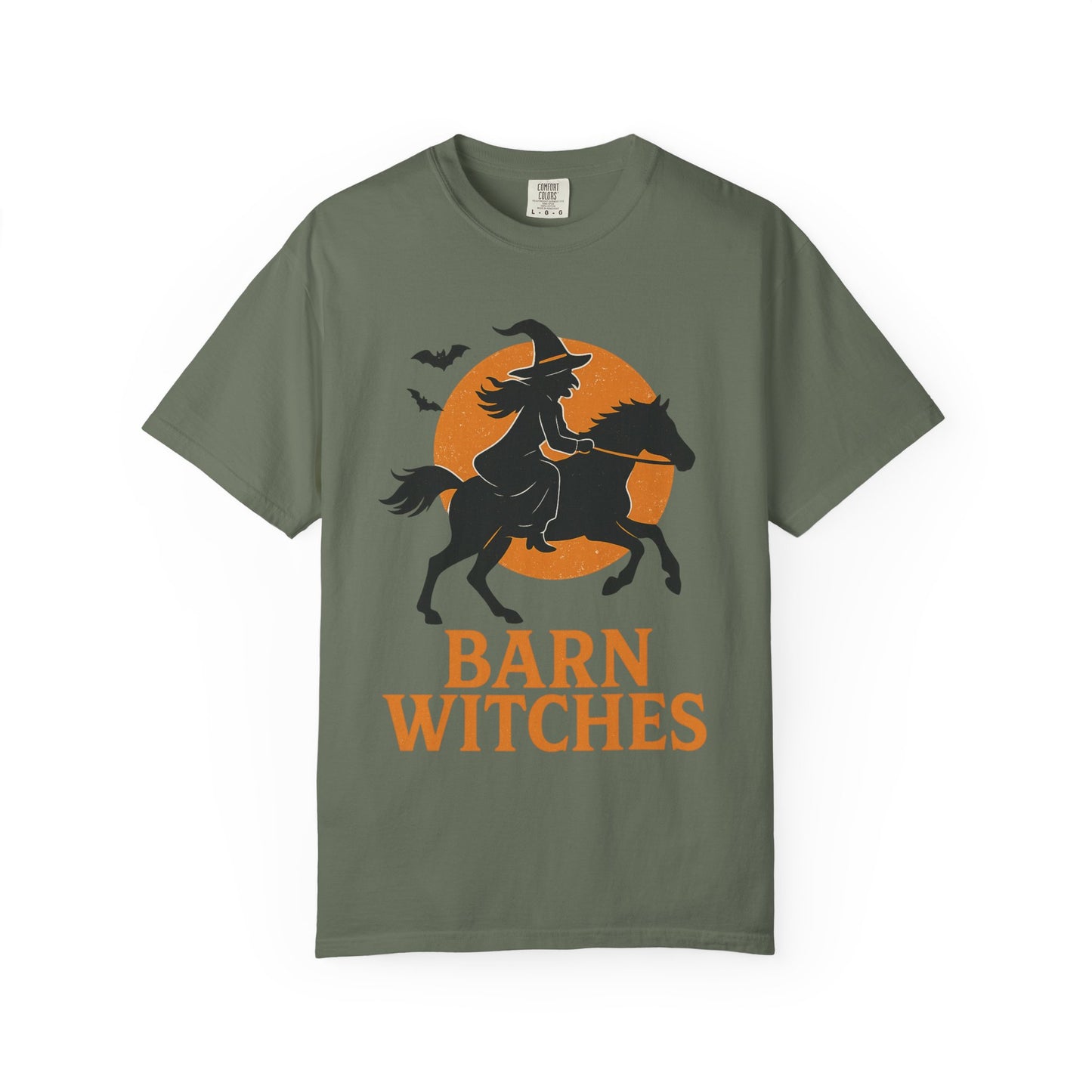 Barn Witches T-Shirt – Halloween Horse Rider Tee – Spooky Equestrian Fall Shirt for Horse Lovers & Barn Witches