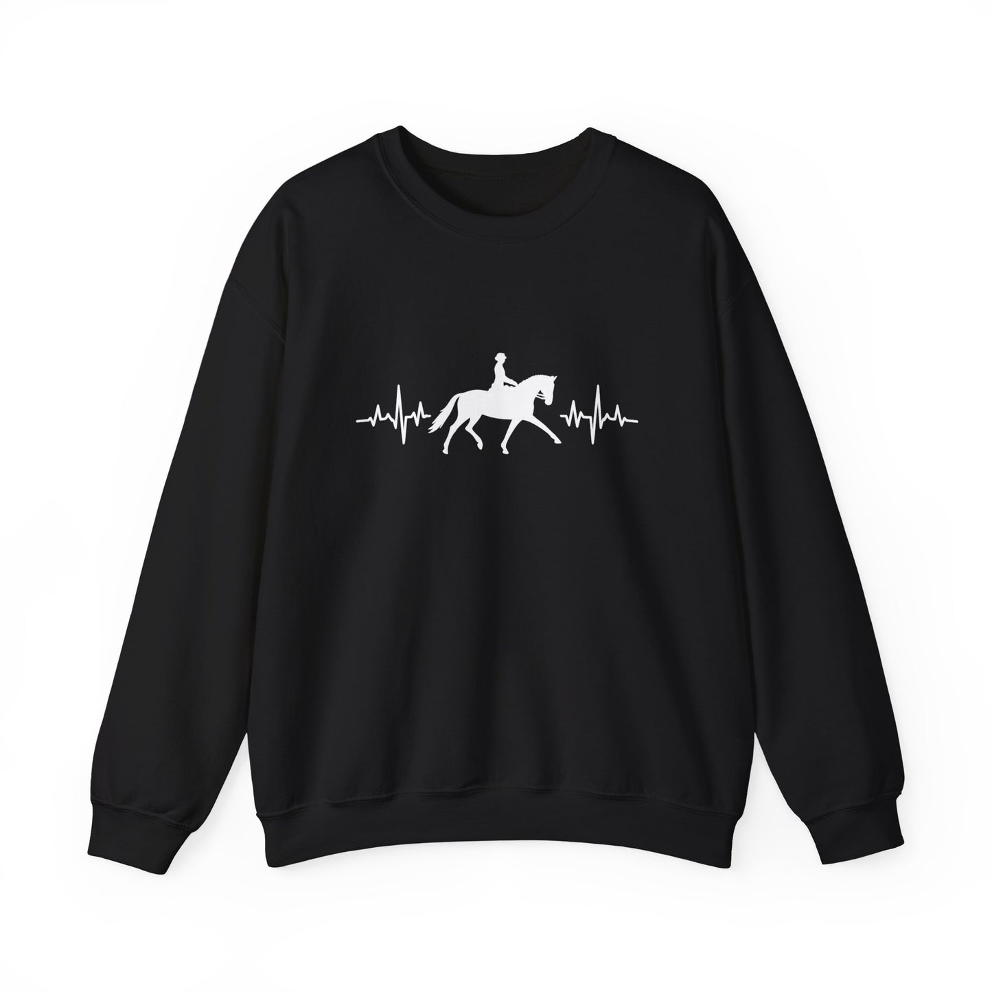 Equestrian Heartbeat Crewneck Sweatshirt | Gifts for Horse Lovers, Outdoor Wear, Equestrian Apparel, Equine Fashion, Cozy Sweatshirt