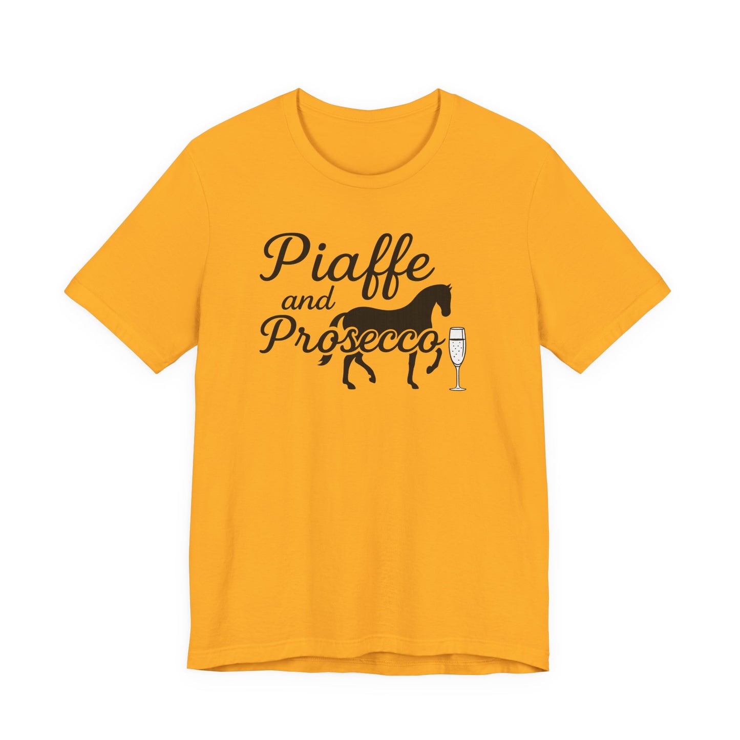 Piaffe and Prosecco Tee, Fun Equestrian Shirt, Horse Lover Gift, Wine Lover T-Shirt, Casual Horse Riding Top, Perfect for Events
