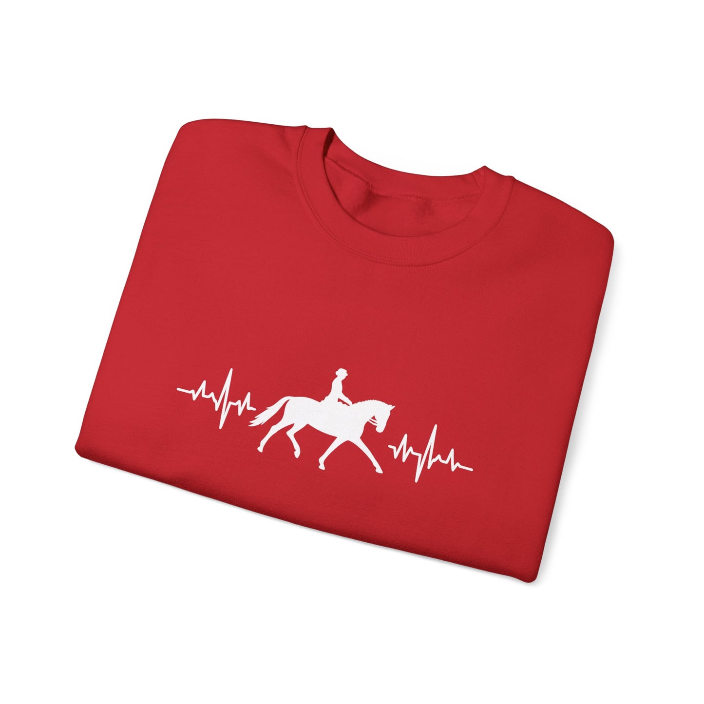 Equestrian Heartbeat Crewneck Sweatshirt | Gifts for Horse Lovers, Outdoor Wear, Equestrian Apparel, Equine Fashion, Cozy Sweatshirt