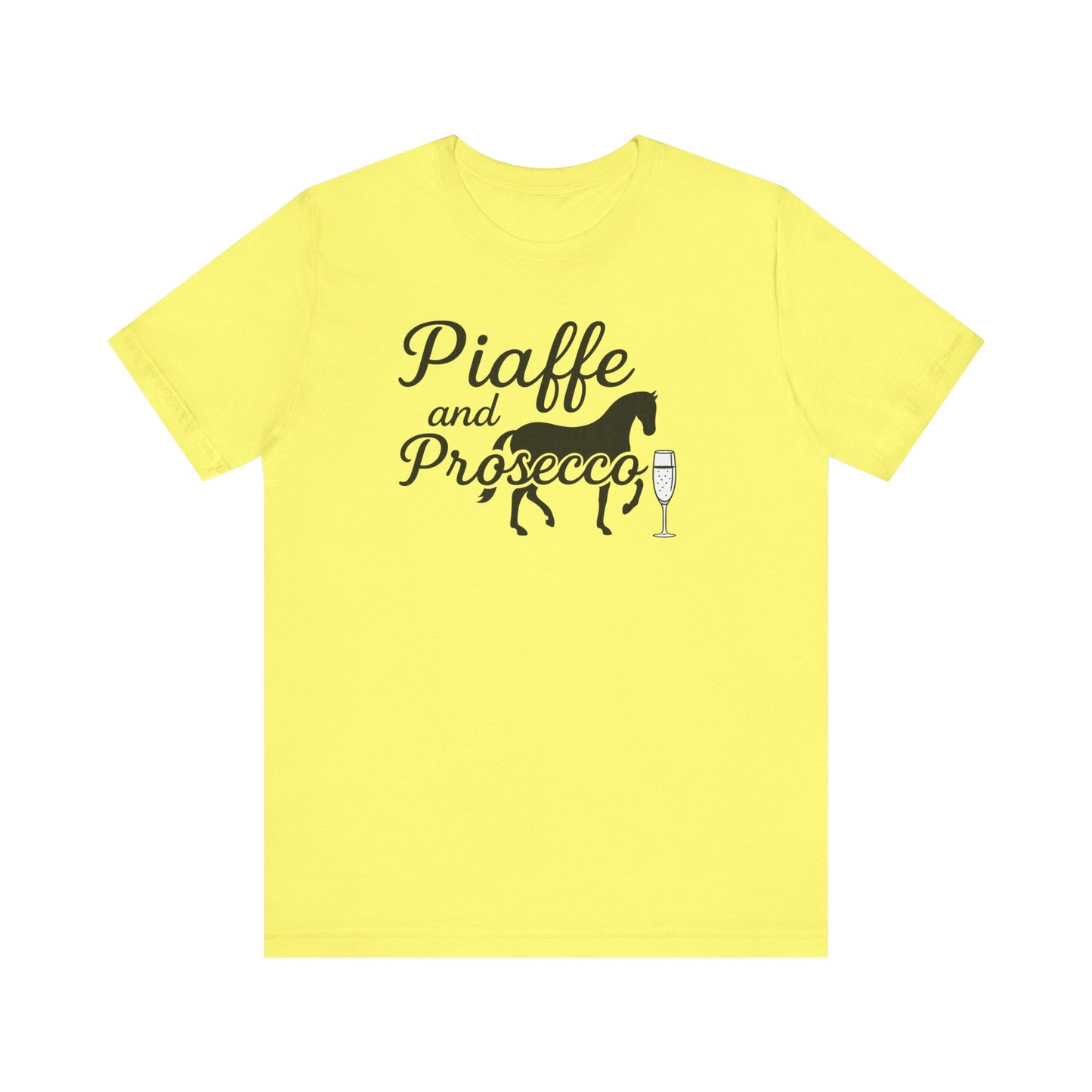 Piaffe and Prosecco Tee, Fun Equestrian Shirt, Horse Lover Gift, Wine Lover T-Shirt, Casual Horse Riding Top, Perfect for Events