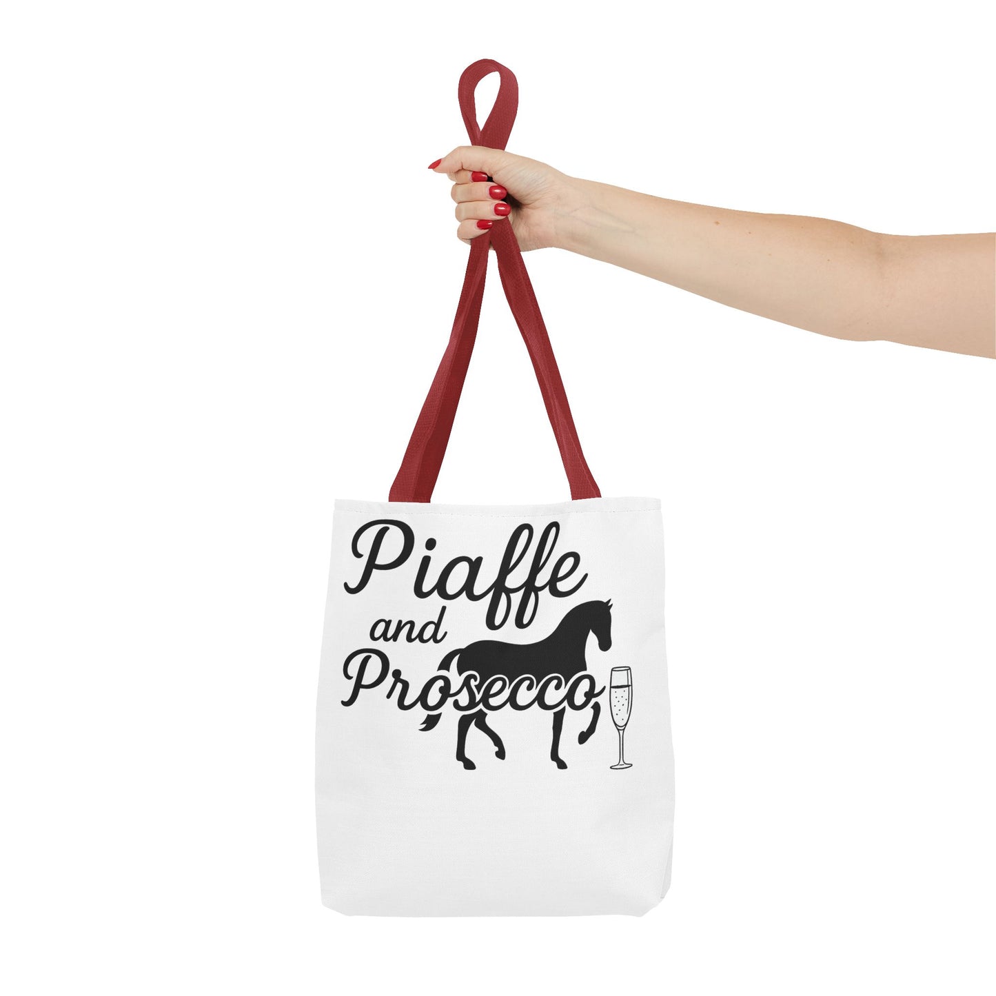 Piaffe and Prosecco Tote Bag | Equestrian Gift, Animal Lover Tote, Wine Lover Bag, Farmhouse Decor, Travel Companion