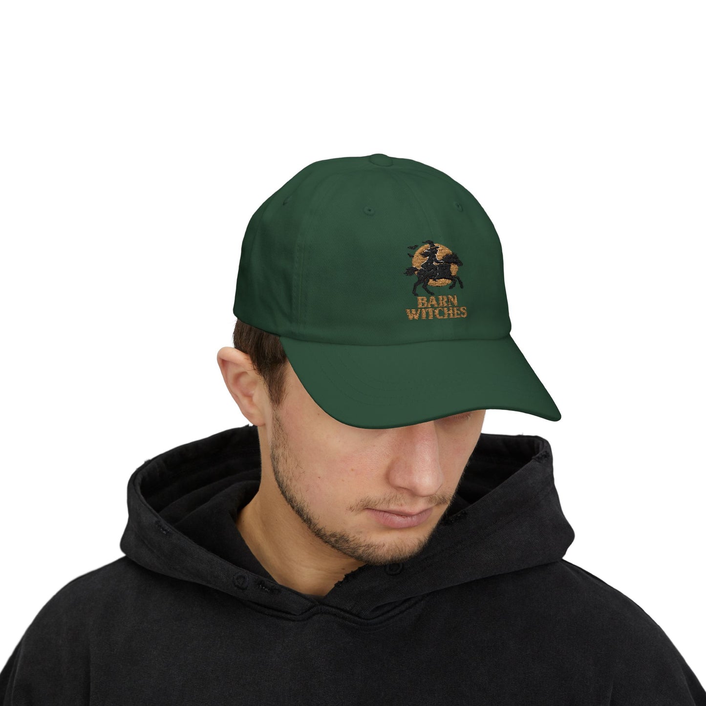 Classic Dad Cap with Barn Witches Design | Casual Style, Gift for Halloween, Everyday Wear, Unisex Accessory, Outdoor Fun