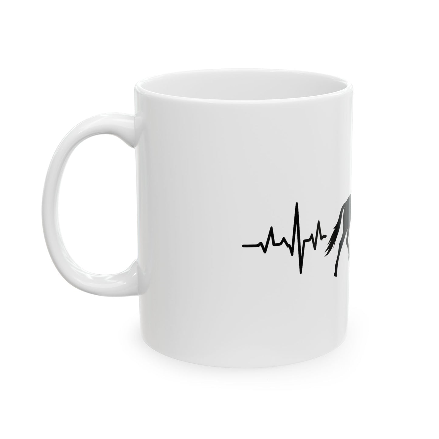 Equestrian Heartbeat Ceramic Mug | Horse Lover Gift | Riding Coffee Cup | Unique Equestrian Decor | Pet Lover Gift | 11oz 15oz