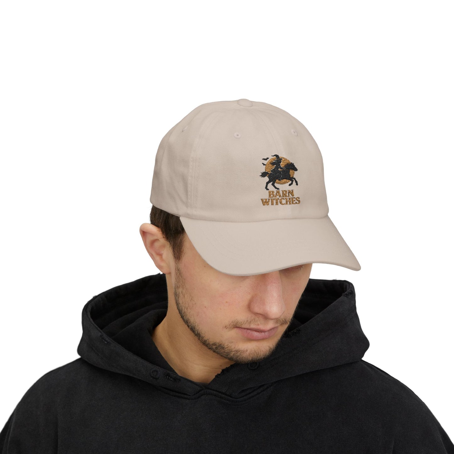 Classic Dad Cap with Barn Witches Design | Casual Style, Gift for Halloween, Everyday Wear, Unisex Accessory, Outdoor Fun