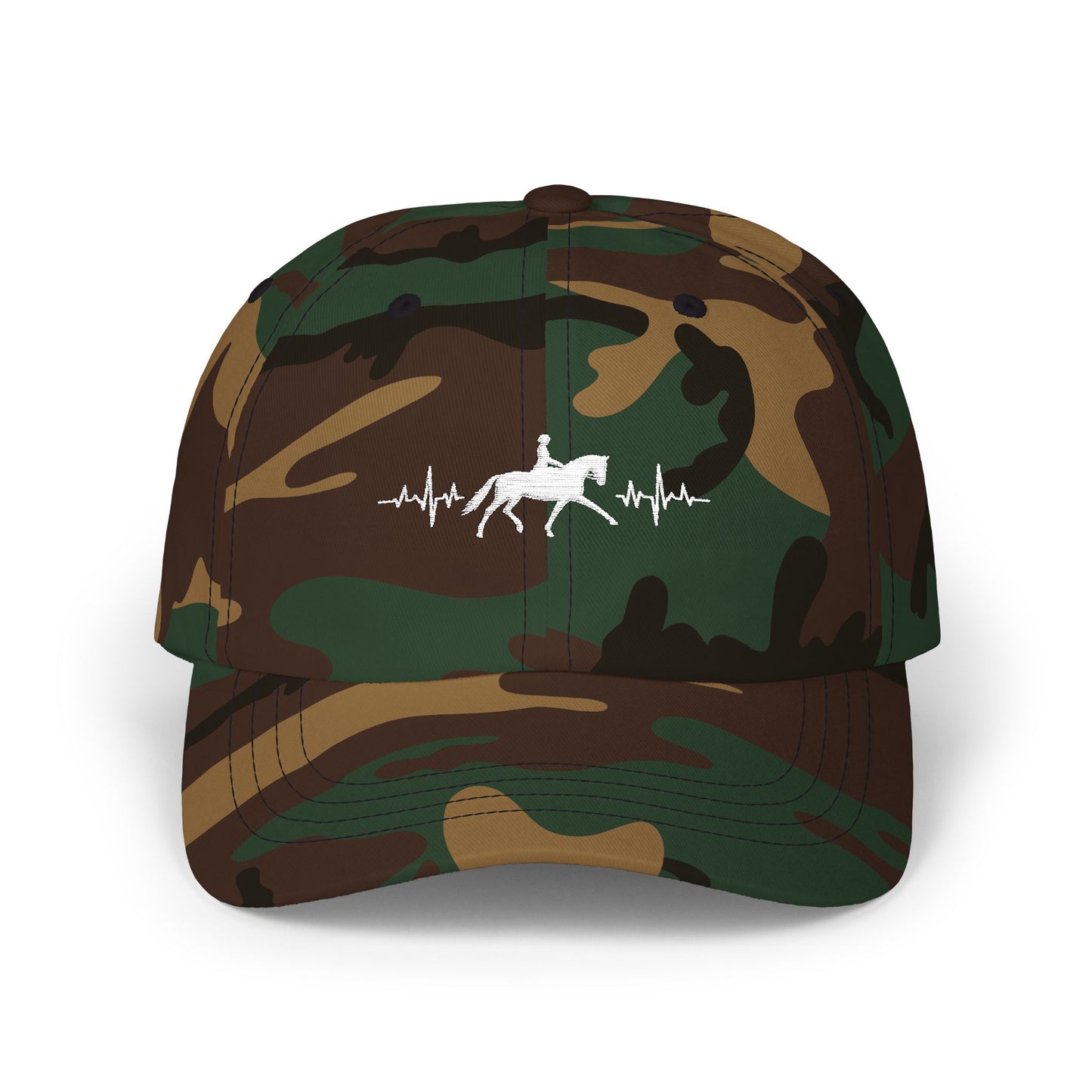 Equestrian Heartbeat Dad Cap – Couture Unisex Horse Lover Hat, Dressage Lifestyle Accessory