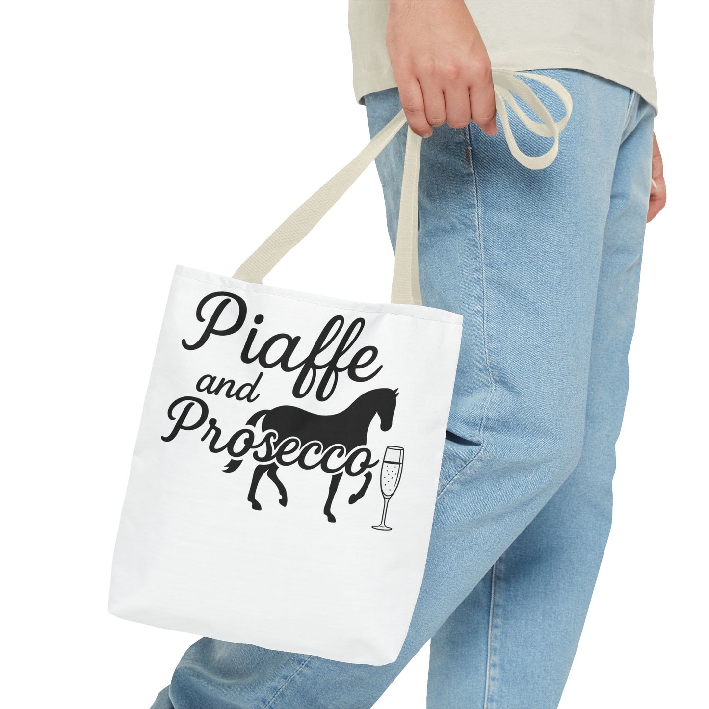 Piaffe and Prosecco Tote Bag | Equestrian Gift, Animal Lover Tote, Wine Lover Bag, Farmhouse Decor, Travel Companion