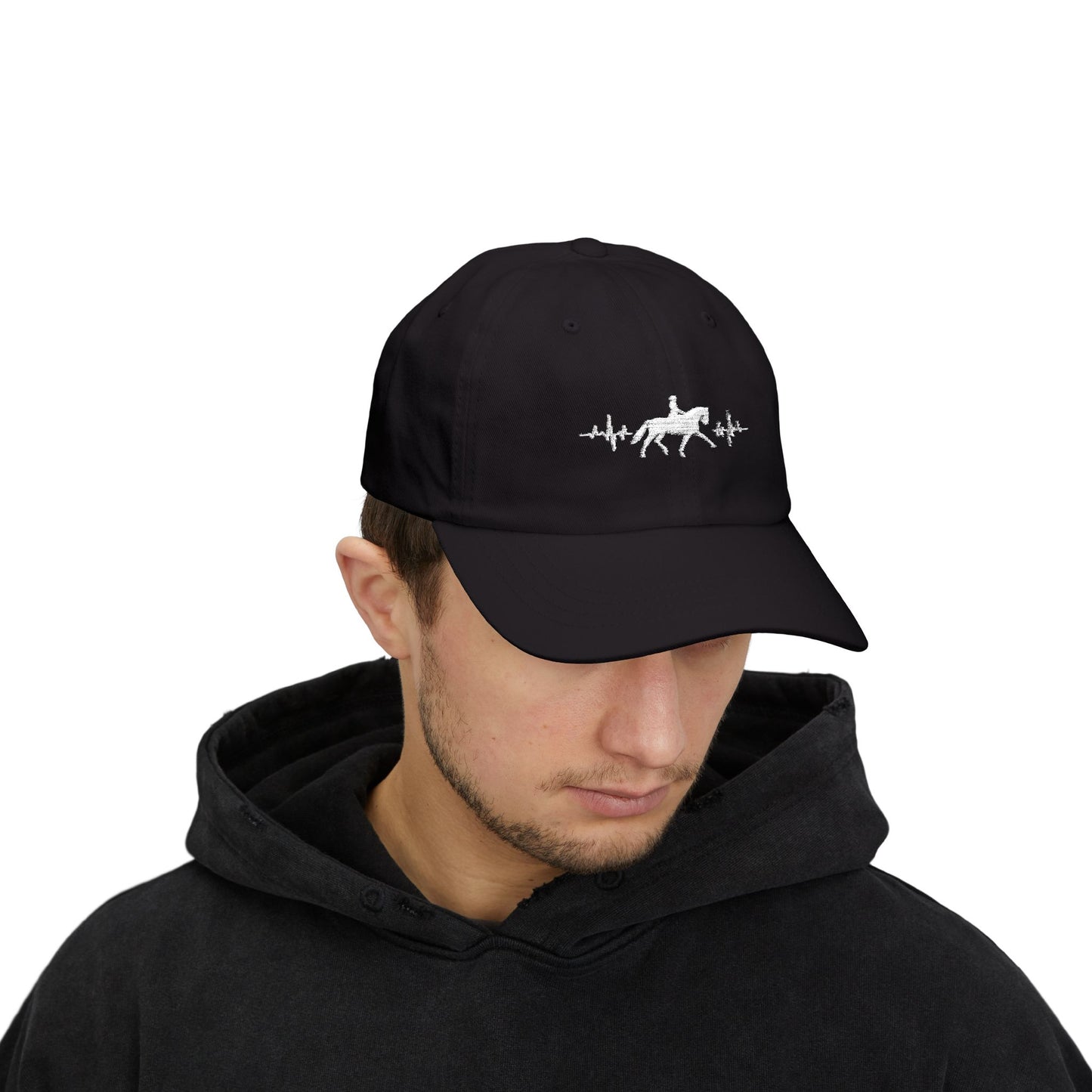 Equestrian Heartbeat Dad Cap – Couture Unisex Horse Lover Hat, Dressage Lifestyle Accessory