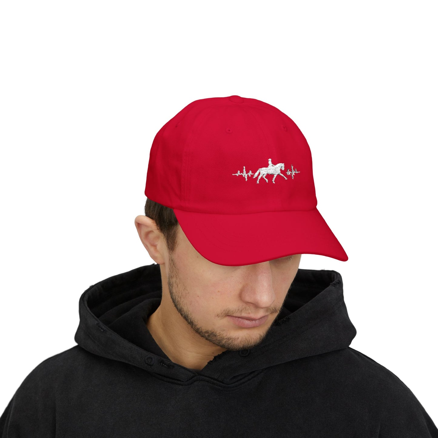 Equestrian Heartbeat Dad Cap – Couture Unisex Horse Lover Hat, Dressage Lifestyle Accessory