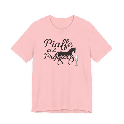Piaffe and Prosecco Tee, Fun Equestrian Shirt, Horse Lover Gift, Wine Lover T-Shirt, Casual Horse Riding Top, Perfect for Events