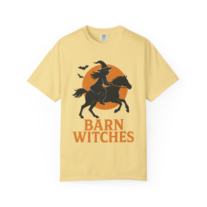 Barn Witches T-Shirt – Halloween Horse Rider Tee – Spooky Equestrian Fall Shirt for Horse Lovers & Barn Witches