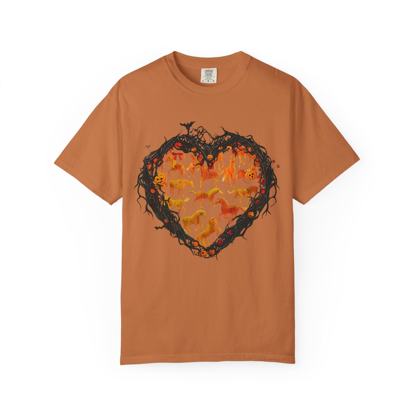 Halloween Horse Heart T-Shirt – Autumn Equestrian Style