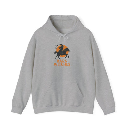 Barn Witches Unisex Heavy Blend Hoodie, Cozy Fall Sweatshirt for Halloween, Gift for Witch Lovers, Pumpkin Season Apparel, Barn Themes