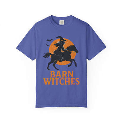 Barn Witches T-Shirt – Halloween Horse Rider Tee – Spooky Equestrian Fall Shirt for Horse Lovers & Barn Witches