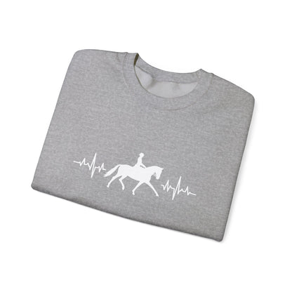 Equestrian Heartbeat Crewneck Sweatshirt | Gifts for Horse Lovers, Outdoor Wear, Equestrian Apparel, Equine Fashion, Cozy Sweatshirt