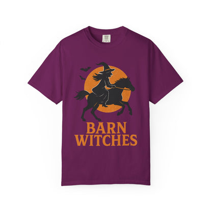Barn Witches T-Shirt – Halloween Horse Rider Tee – Spooky Equestrian Fall Shirt for Horse Lovers & Barn Witches