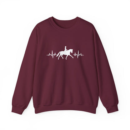 Equestrian Heartbeat Crewneck Sweatshirt | Gifts for Horse Lovers, Outdoor Wear, Equestrian Apparel, Equine Fashion, Cozy Sweatshirt
