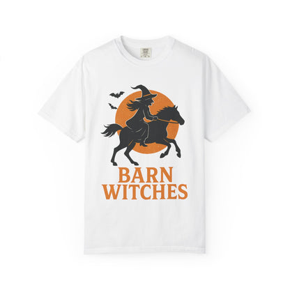 Barn Witches T-Shirt – Halloween Horse Rider Tee – Spooky Equestrian Fall Shirt for Horse Lovers & Barn Witches