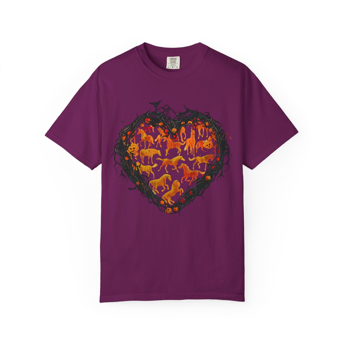 Halloween Horse Heart T-Shirt – Autumn Equestrian Style