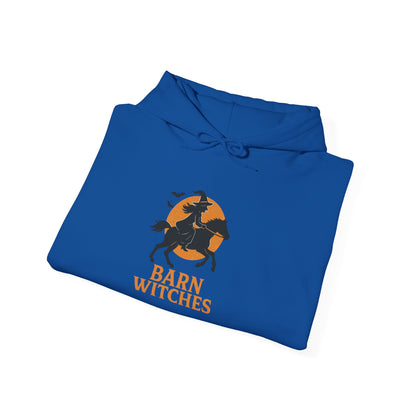 Barn Witches Unisex Heavy Blend Hoodie, Cozy Fall Sweatshirt for Halloween, Gift for Witch Lovers, Pumpkin Season Apparel, Barn Themes