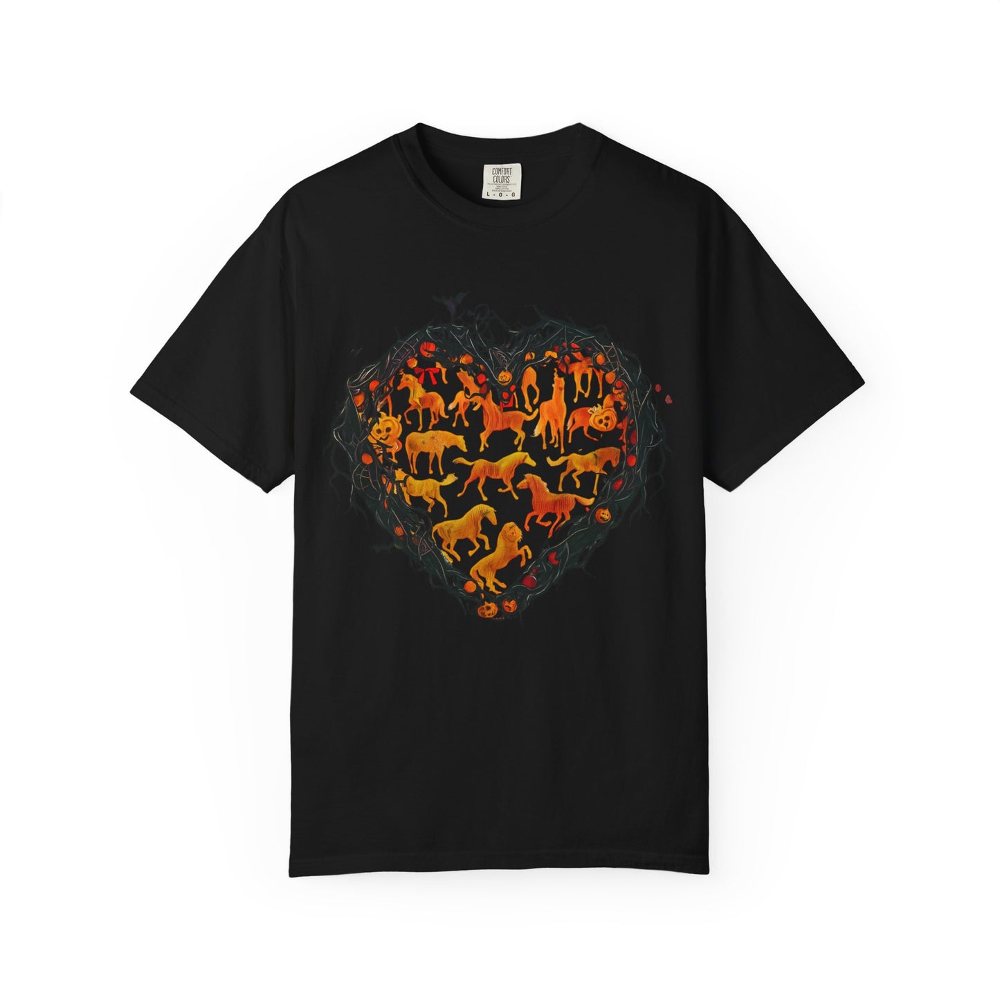 Halloween Horse Heart T-Shirt – Autumn Equestrian Style