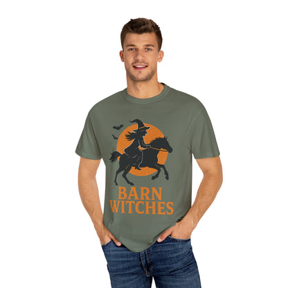 Barn Witches T-Shirt – Halloween Horse Rider Tee – Spooky Equestrian Fall Shirt for Horse Lovers & Barn Witches
