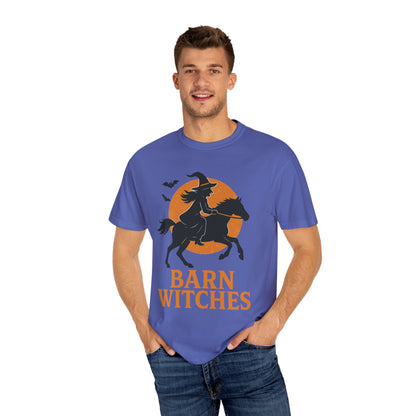 Barn Witches T-Shirt – Halloween Horse Rider Tee – Spooky Equestrian Fall Shirt for Horse Lovers & Barn Witches