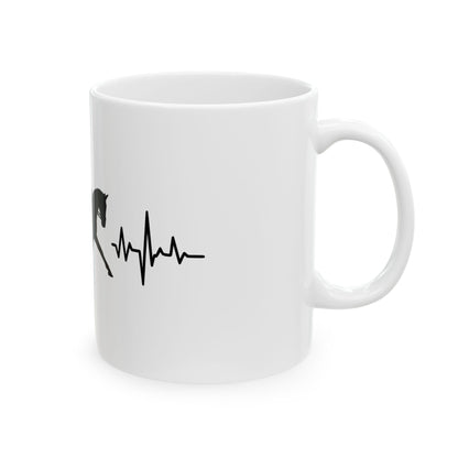 Equestrian Heartbeat Ceramic Mug | Horse Lover Gift | Riding Coffee Cup | Unique Equestrian Decor | Pet Lover Gift | 11oz 15oz
