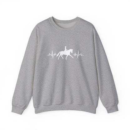 Equestrian Heartbeat Crewneck Sweatshirt | Gifts for Horse Lovers, Outdoor Wear, Equestrian Apparel, Equine Fashion, Cozy Sweatshirt