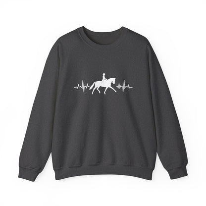 Equestrian Heartbeat Crewneck Sweatshirt | Gifts for Horse Lovers, Outdoor Wear, Equestrian Apparel, Equine Fashion, Cozy Sweatshirt