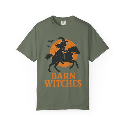 Barn Witches T-Shirt – Halloween Horse Rider Tee – Spooky Equestrian Fall Shirt for Horse Lovers & Barn Witches