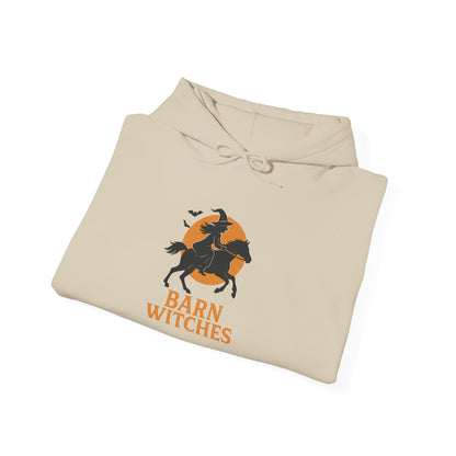 Barn Witches Unisex Heavy Blend Hoodie, Cozy Fall Sweatshirt for Halloween, Gift for Witch Lovers, Pumpkin Season Apparel, Barn Themes