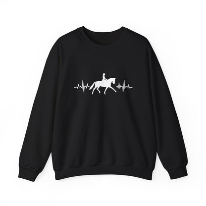 Equestrian Heartbeat Crewneck Sweatshirt | Gifts for Horse Lovers, Outdoor Wear, Equestrian Apparel, Equine Fashion, Cozy Sweatshirt