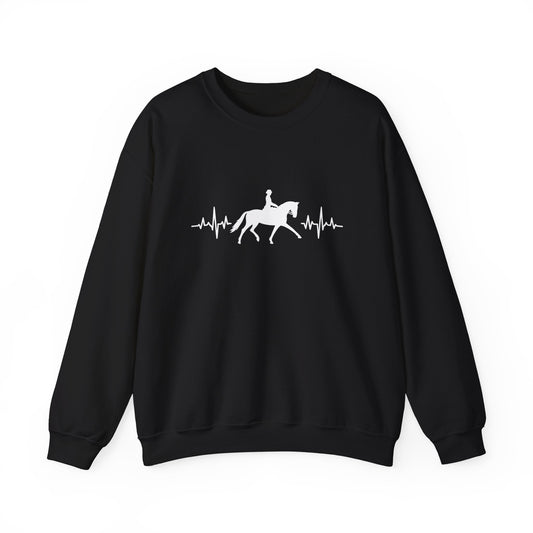 Equestrian Heartbeat Crewneck Sweatshirt | Gifts for Horse Lovers, Outdoor Wear, Equestrian Apparel, Equine Fashion, Cozy Sweatshirt