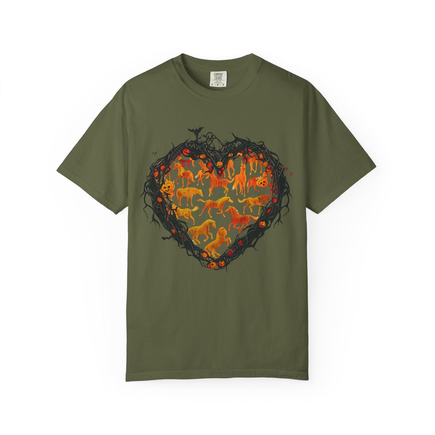 Halloween Horse Heart T-Shirt – Autumn Equestrian Style