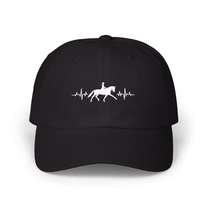 Equestrian Heartbeat Dad Cap – Couture Unisex Horse Lover Hat, Dressage Lifestyle Accessory